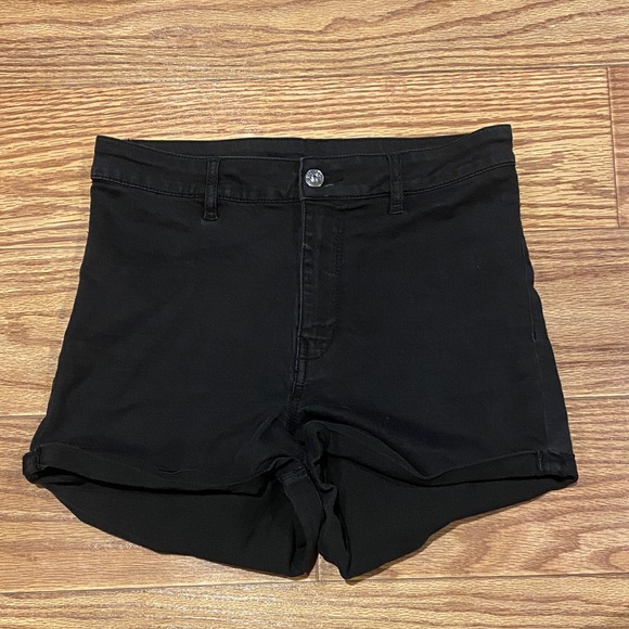 Divided High Waist Black Women's Shorts - Picture 1 of 4